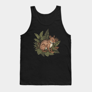 Paca with Jungle Ferns and Tropical Leaves Tank Top