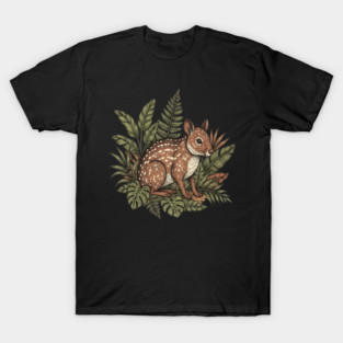 Paca with Jungle Ferns and Tropical Leaves T-Shirt