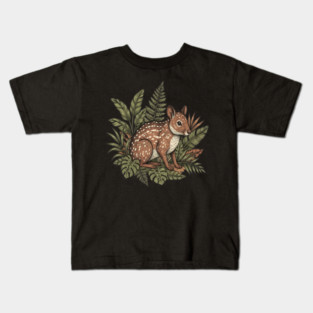 Paca with Jungle Ferns and Tropical Leaves Kids T-Shirt
