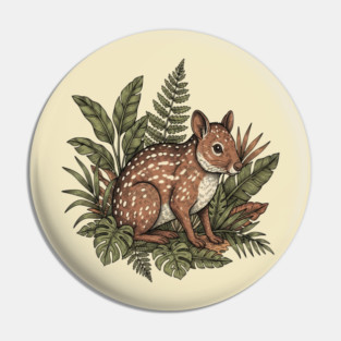 Paca with Jungle Ferns and Tropical Leaves Pin