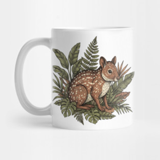 Paca with Jungle Ferns and Tropical Leaves Mug