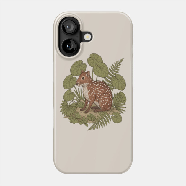 Paca with Ferns and Tropical Ground Leaves Phone Case by BirdsnStuff