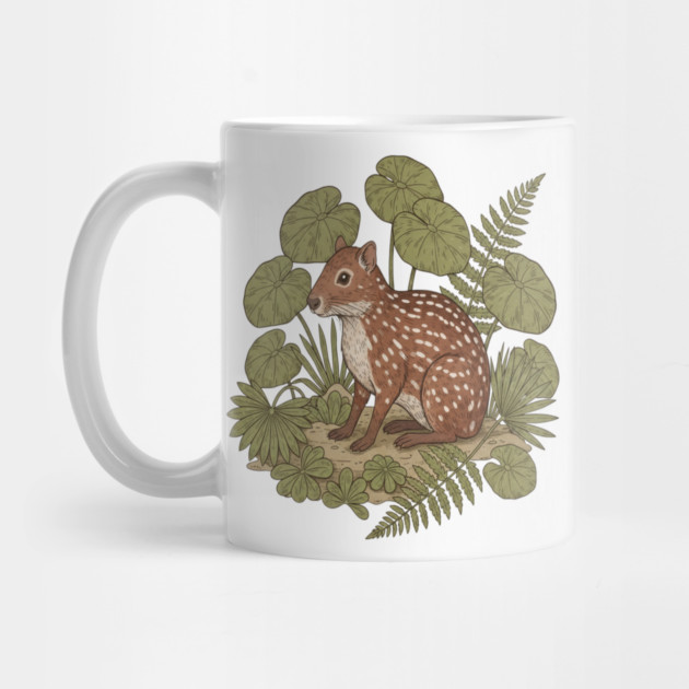 Paca with Ferns and Tropical Ground Leaves by BirdsnStuff