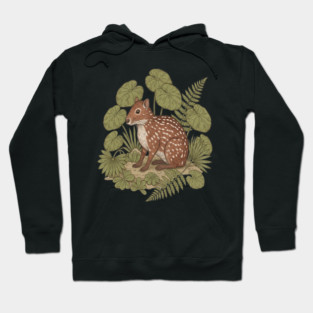 Paca with Ferns and Tropical Ground Leaves Hoodie