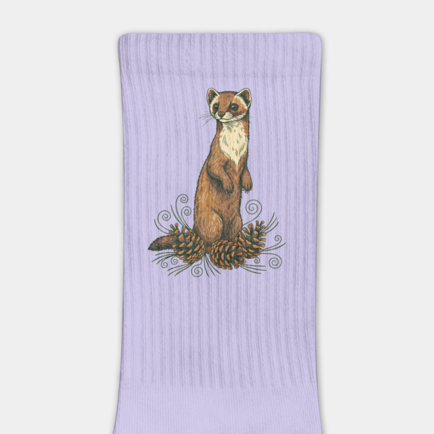 Pine Marten with Fallen Forest Cones by BirdsnStuff