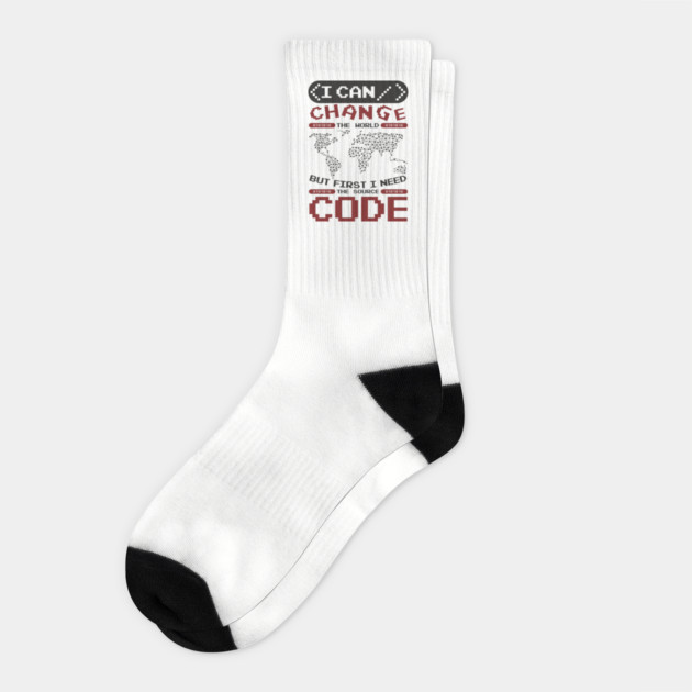 First I Need The Source Code Hacker Vibes Socks by Anticorporati