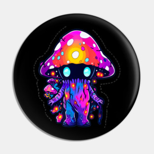 Edm Festival Trippy Art Mushroom Psychedelic Rave Pin