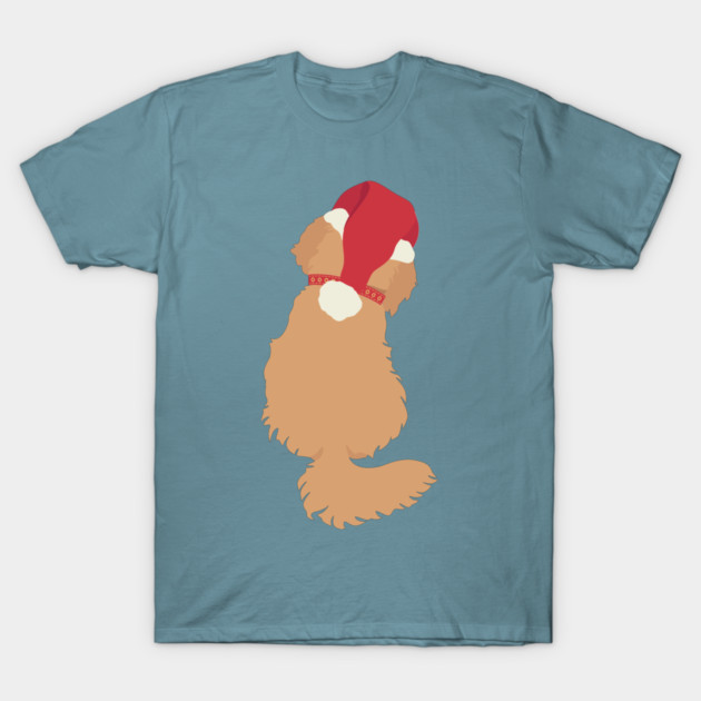 Christmas Cockapoo with Santa Hat T-Shirt by JunkyDotCom