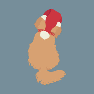 Christmas Cockapoo with Santa Hat T-Shirt