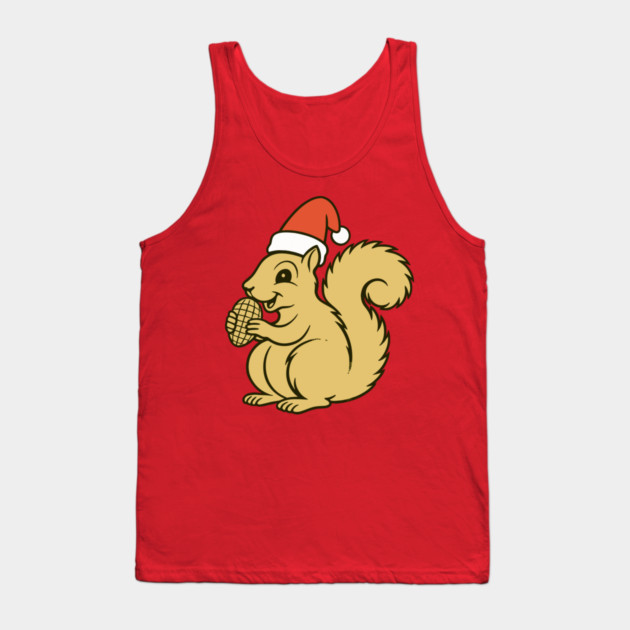 Vintage Christmas Squirrel Santa Tank Top by DonWillisJrArt