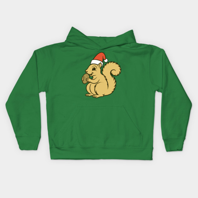 Vintage Christmas Squirrel Santa Kids Hoodie by DonWillisJrArt