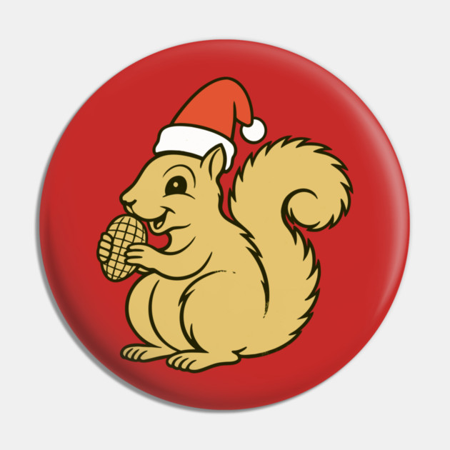 Vintage Christmas Squirrel Santa Pin by DonWillisJrArt