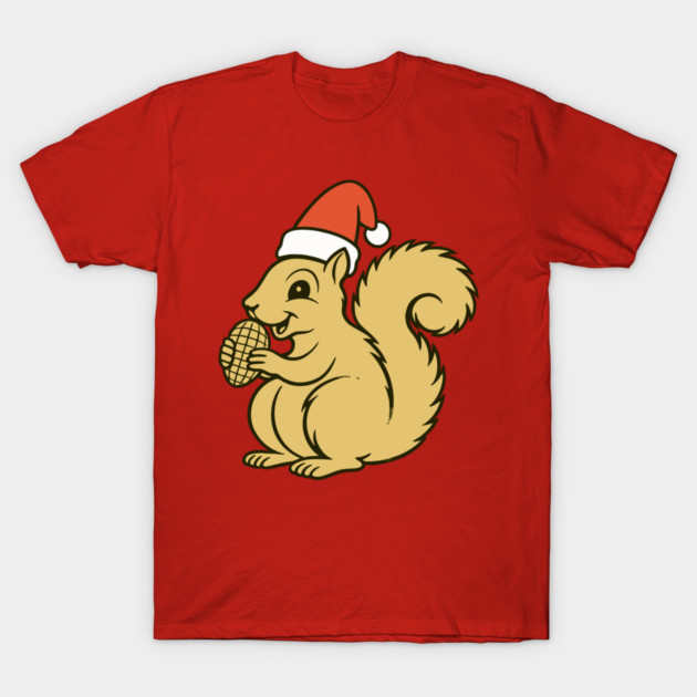 Vintage Christmas Squirrel Santa T-Shirt by DonWillisJrArt