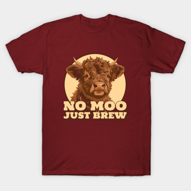 No Moo Just Brew Coffee Latte T-Shirt by Lamount Tees