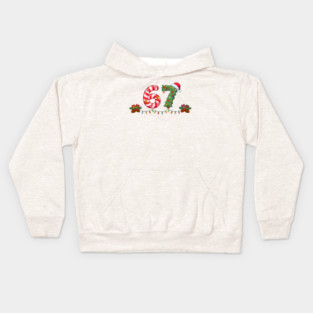 Festive 67 with Candy Cane and Christmas Tree Kids Hoodie