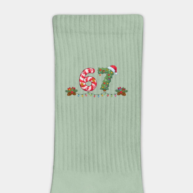 Festive 67 with Candy Cane and Christmas Tree by Creatifly Graphic Tees