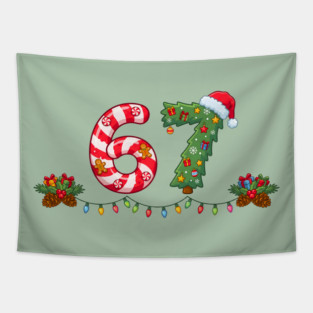 Festive 67 with Candy Cane and Christmas Tree Tapestry