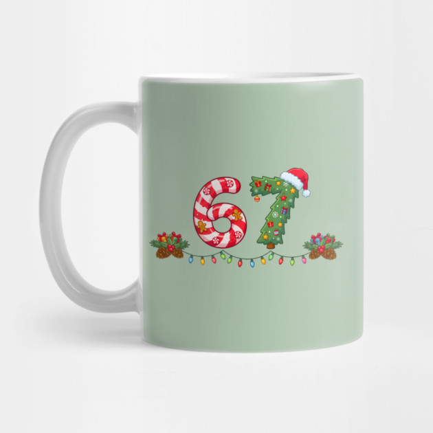 Festive 67 with Candy Cane and Christmas Tree by Creatifly Graphic Tees
