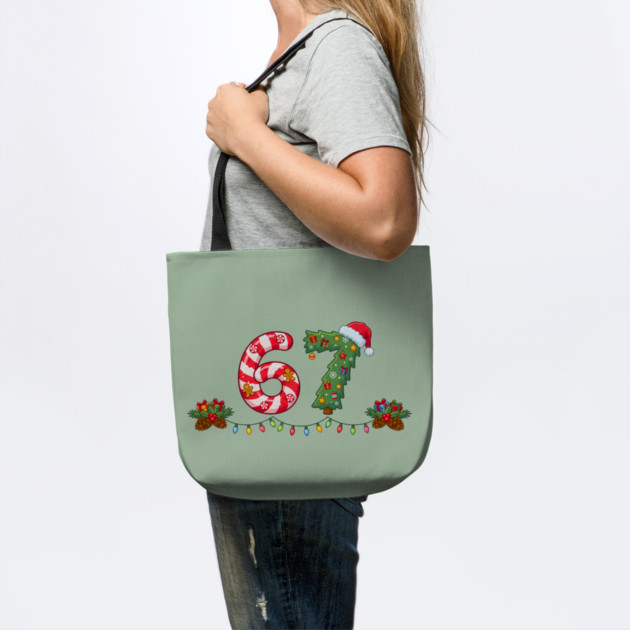 Festive 67 with Candy Cane and Christmas Tree by Creatifly Graphic Tees
