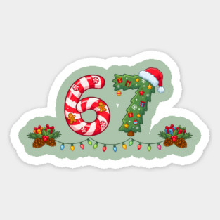 Festive 67 with Candy Cane and Christmas Tree Magnet