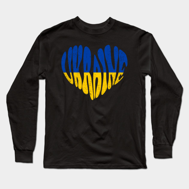 Ukraine Heart Freedom Fighter Activist Long Sleeve T-Shirt by Anticorporati