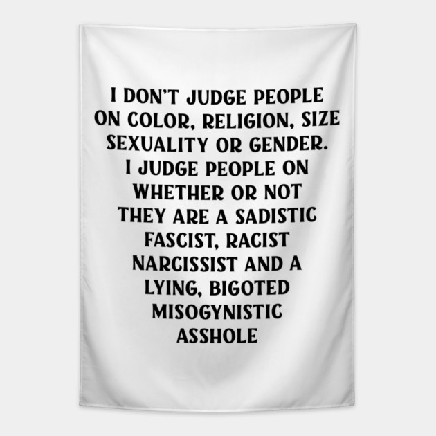 I Don’t Judge People Tapestry by Cheeky Witch