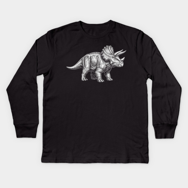 Triceratops Kids Long Sleeve T-Shirt by CreativeSage