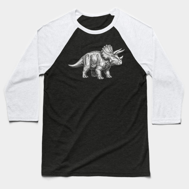 Triceratops Baseball T-Shirt by CreativeSage