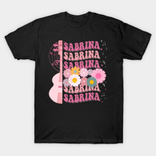 Sabrina Groovy Flower Name Personalized 80s Women Girls T-Shirt