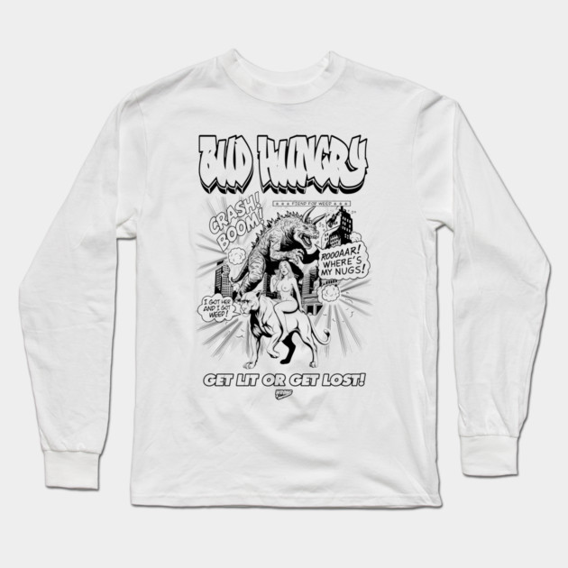 Bud Hungry Monster Long Sleeve T-Shirt by Wrongteeshirt