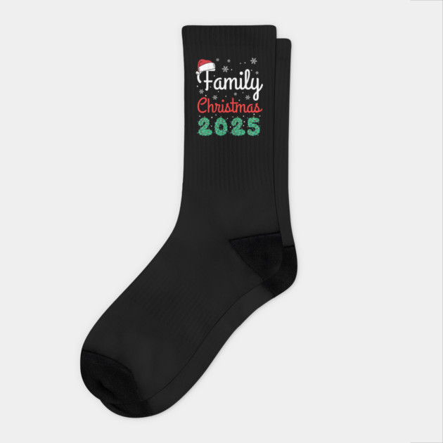 Family Christmas 2025 Socks by Creatifly Graphic Tees