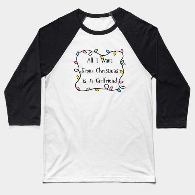 Christmas Lights Baseball T-Shirt by Creatifly Graphic Tees