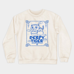 derpy-tiger Crewneck Sweatshirt