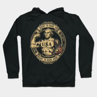 Right to Bare Arms Shirt – Funny Patriotic Tattooed Founding Father Tee Hoodie
