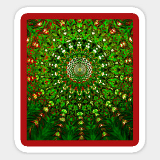 Christmas Tie Dye Cannabis Green Sticker