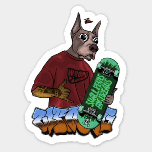 Crazy Dog Trippy Eyes Sticker