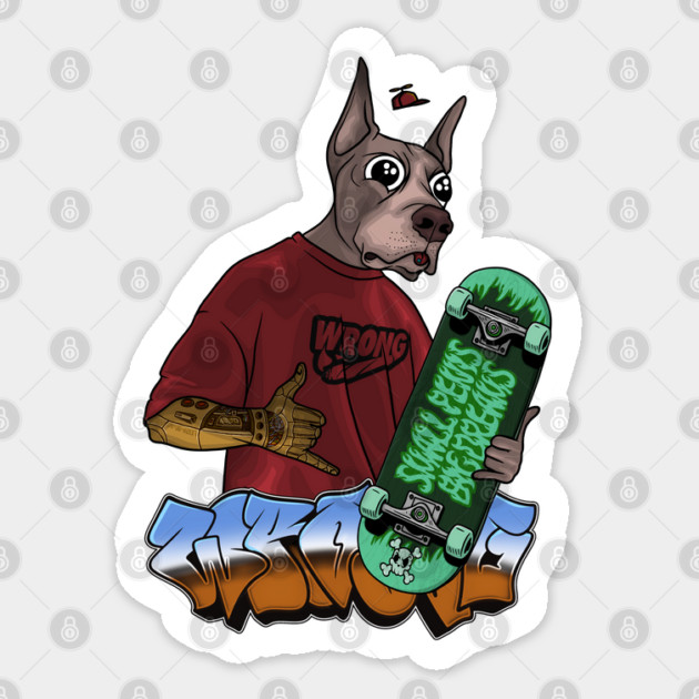 Crazy Dog Trippy Eyes Sticker by Wrong