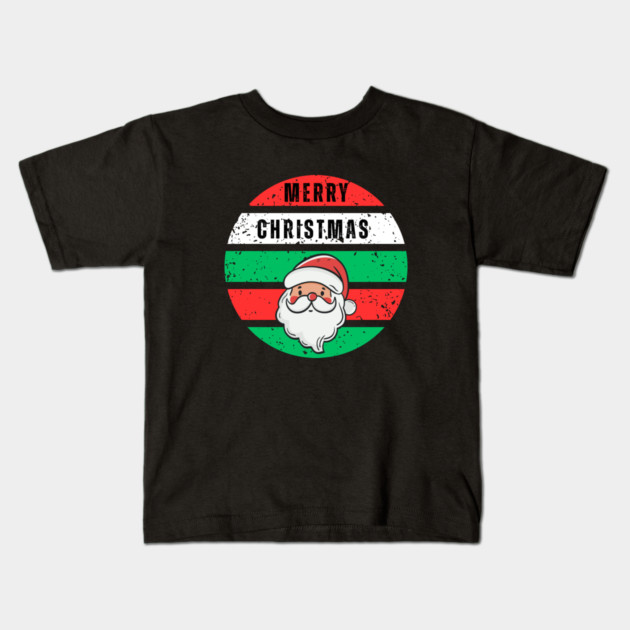 Merry Christmas Santa Face Kids T-Shirt by Creatifly Graphic Tees