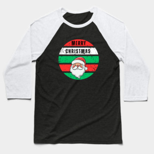 Merry Christmas Santa Face Baseball T-Shirt