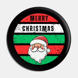 Merry Christmas Santa Face Pin