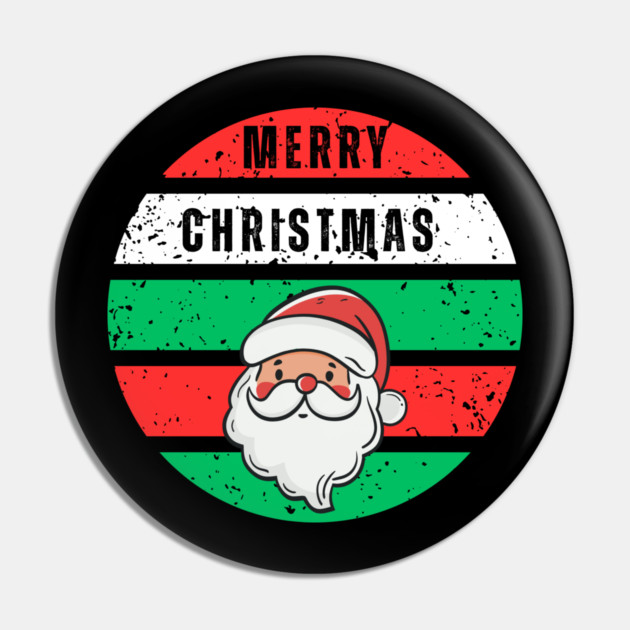 Merry Christmas Santa Face Pin by Creatifly Graphic Tees