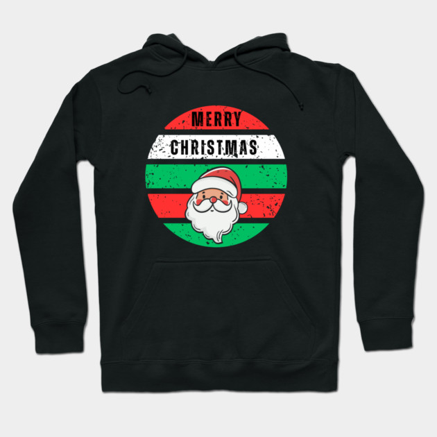 Merry Christmas Santa Face Hoodie by Creatifly Graphic Tees