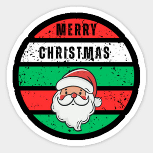 Merry Christmas Santa Face Sticker