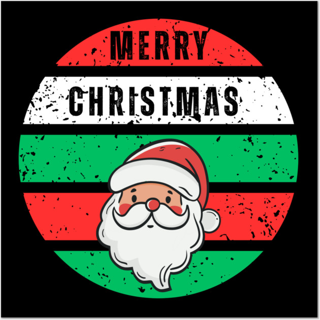 Merry Christmas Santa Face Wall Art by Creatifly Graphic Tees