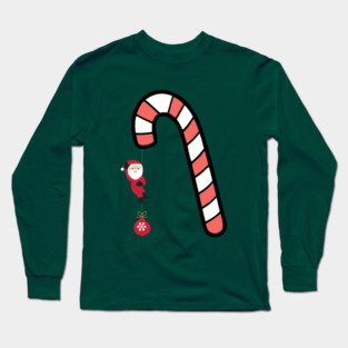 Santa on Candy Cane Adventure Long Sleeve T-Shirt