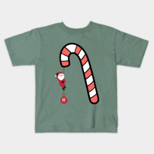 Santa on Candy Cane Adventure Kids T-Shirt
