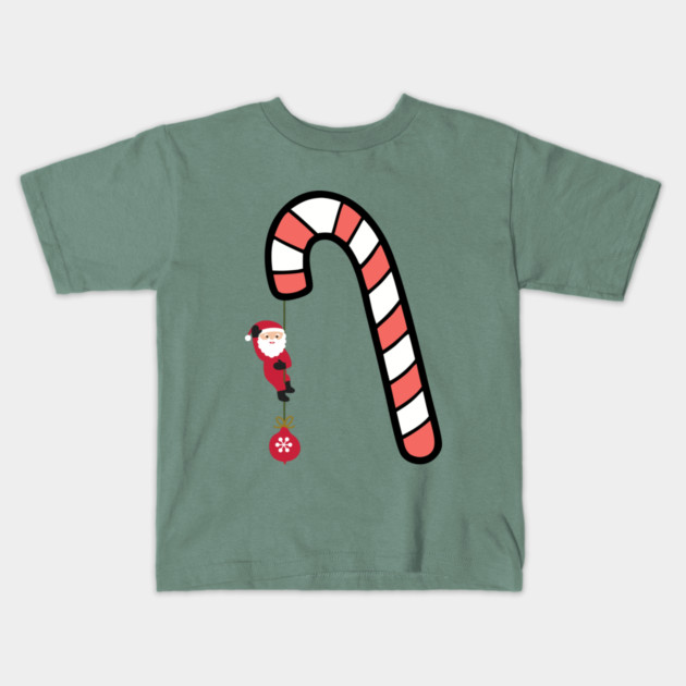 Santa on Candy Cane Adventure Kids T-Shirt by Creatifly Graphic Tees