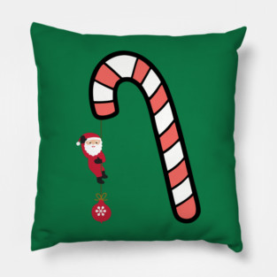 Santa on Candy Cane Adventure Pillow
