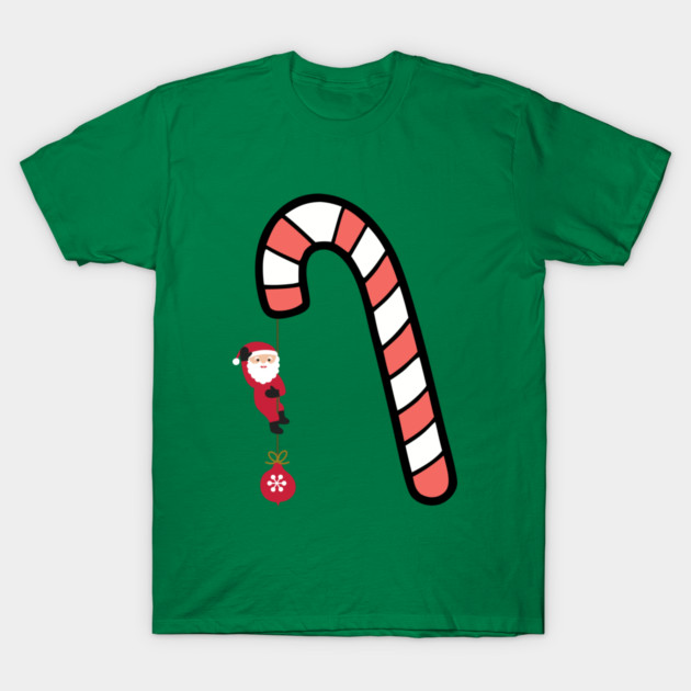 Santa on Candy Cane Adventure T-Shirt by Creatifly Graphic Tees