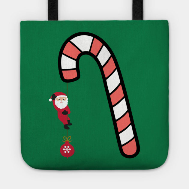 Santa on Candy Cane Adventure Tote by Creatifly Graphic Tees